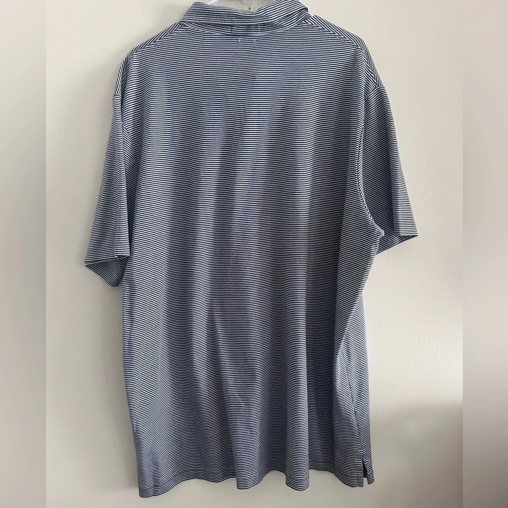 Ralph Lauren Navy and White Thin-Stripe Polo